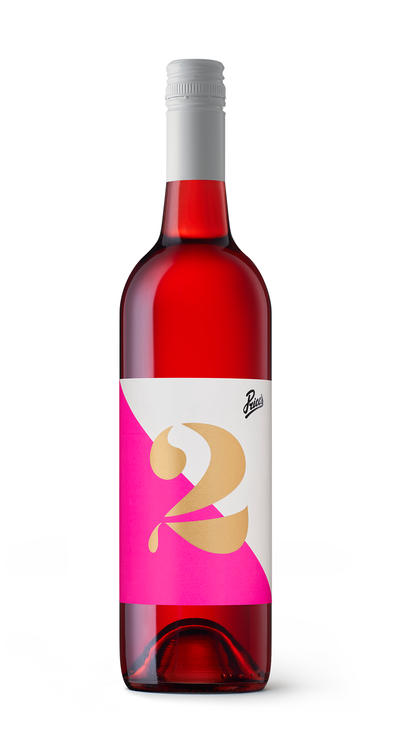 2022 Block 2 Alicante Bouschet Rosé wine bottle with vibrant magenta label design.